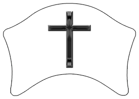 DABAN-510-BK-WT Black Single Cross White